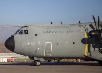 EL EJÉRCITO DEL AIRE Y DEL ESPACIO ATERRIZA CON UN AIRBUS A400M EN FIDAE 2026